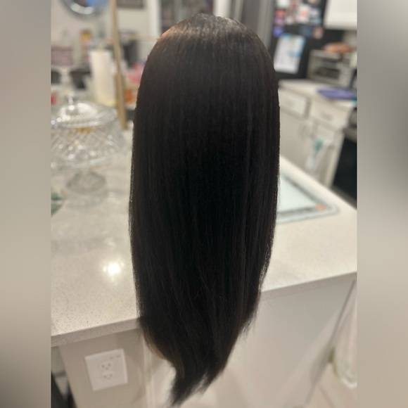 SOLD-28" Soft Kinky Straight Blowout Lace Frontal Wig Color# 1B/27 - Picture 6 of 8